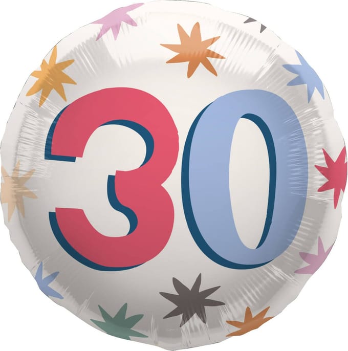 Folat - Folieballon Starburst 30 jaar (45 cm)