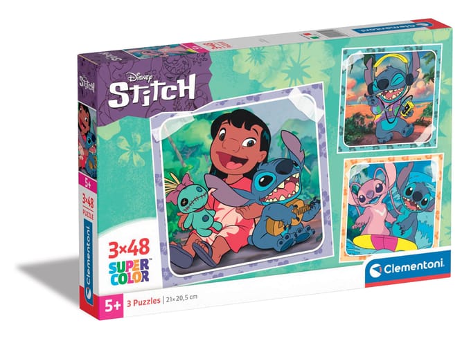 Clementoni - Puzzel - 3 x 48 Stukjes - Lilo en Stitch - Puzzel Voor Kinderen - Vanaf 5 Jaar