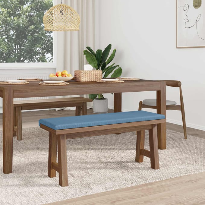 vidaXL - Bankkussen - corduroy - Blauw - Diepte - 35 - cm