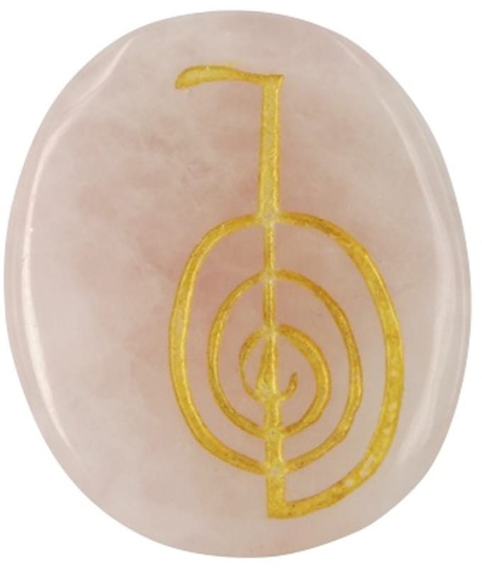 Roze kwarts Cho-Ku-Rei reiki steen