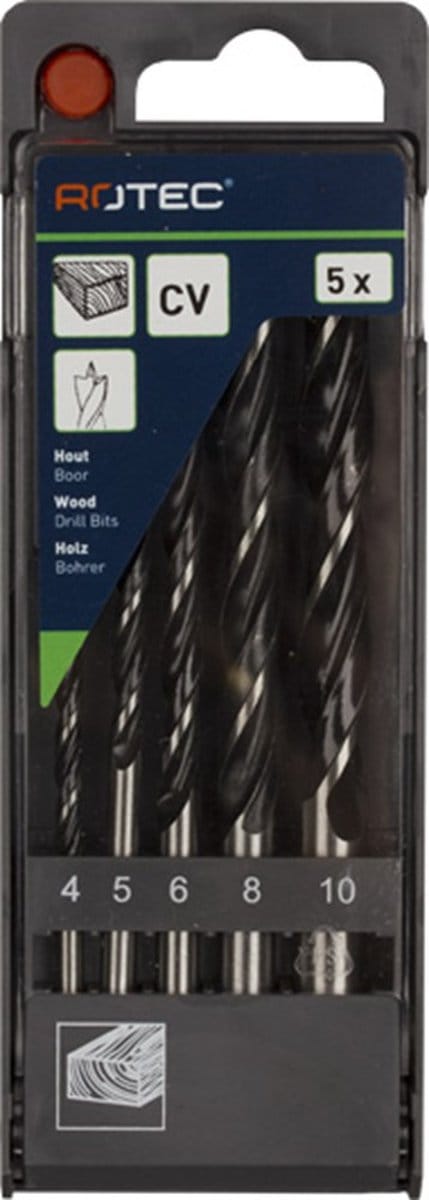ROTEC houtborenset 4.0-10.0mm (5dlg)