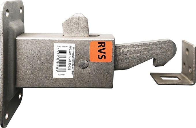 Deurvastzetter met muurplaat, RVS, 120x67x7 mm