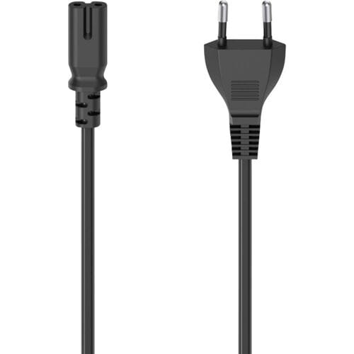 Hama Netsnoer Met Eurostekker 2-pins Stekker Dubbele Groef 2,5 M Zwart