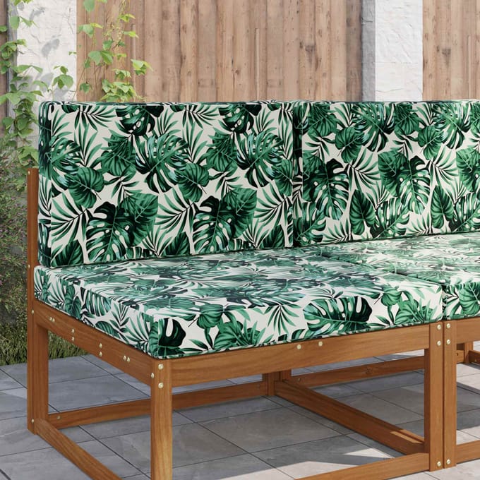 vidaXL - Buitenbankkussen - Polyester - Bladpatroon - 80 - x - 80 - cm - Bladpatroon
