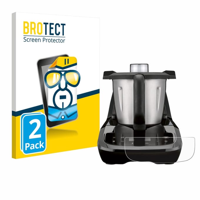 BROTECT - Screenprotector voor SilverCrest Monsieur Cuisine compact - Folie Beschermfolie transparant 2 Stuks