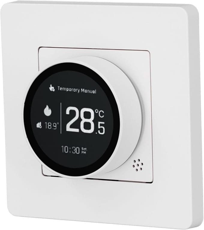 Slimme Thermostaat - Verwarming Regelunit - Energie Besparen - Kleuren LCD Touchscreen - 95-245VAC - Wit