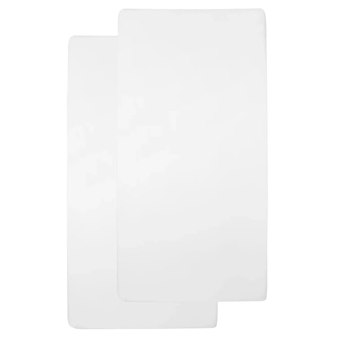 Meyco Baby Uni hoeslaken co-sleeper - 2-pack - white - 50x90cm