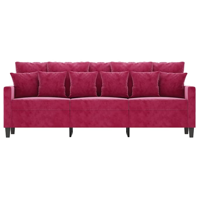 vidaXL - Driezitsbank - 180 - cm - fluweel - wijnrood