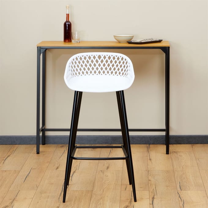Barkrukken IREK, set van 2, van kunststof – wit/zwart