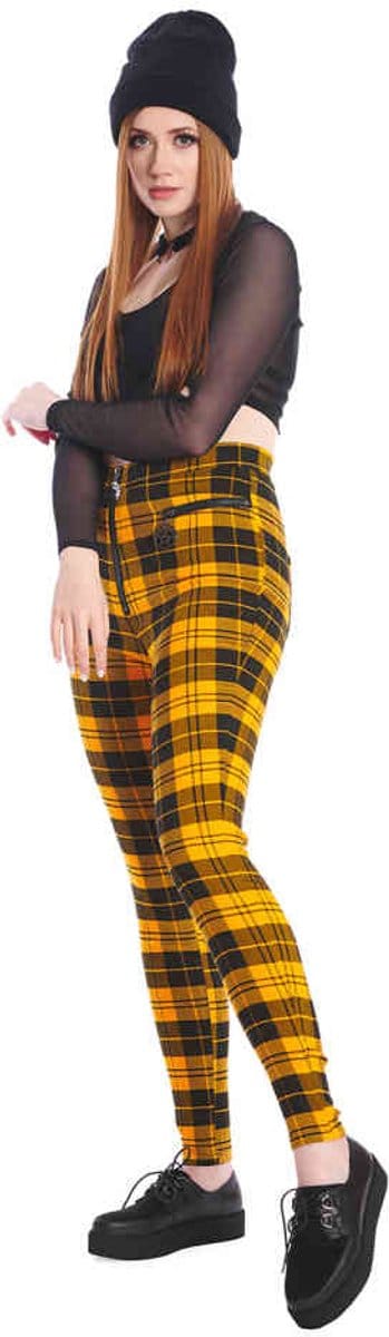 Banned - Rumor Has It Skinny fit broek - L - Geel