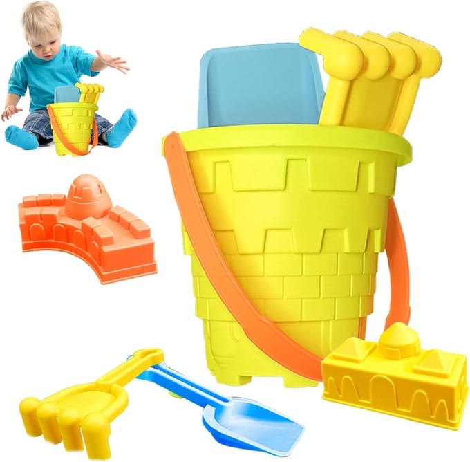 Zandspeelgoedset - Strand speelgoed - Buiten spelen - Gladde randen - 5-delige set - Multicolor