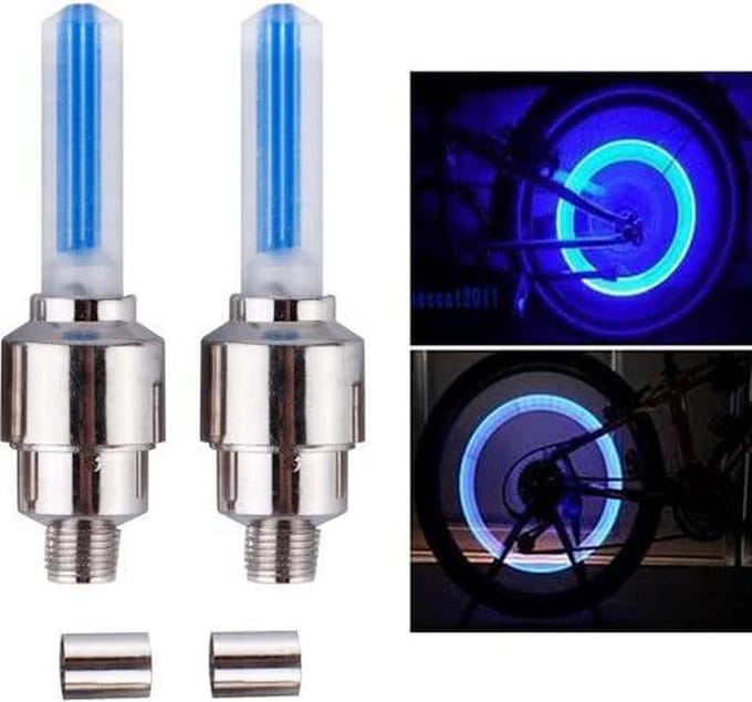 Fiets Ventiel Verlichting  Blauw 2 x