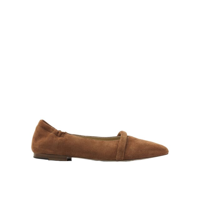 VIA VAI Lola Rose Ballerina Dames - Suède - Cognac - Maat 41