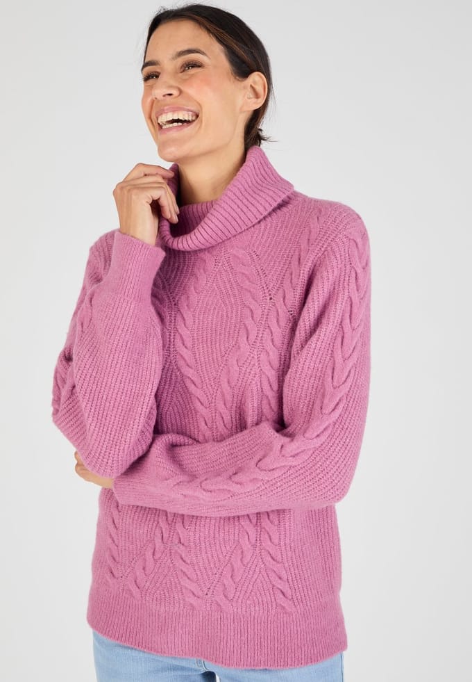Damart - Kabelgebreide Thermolactyl coltrui - Dames - Violet - M