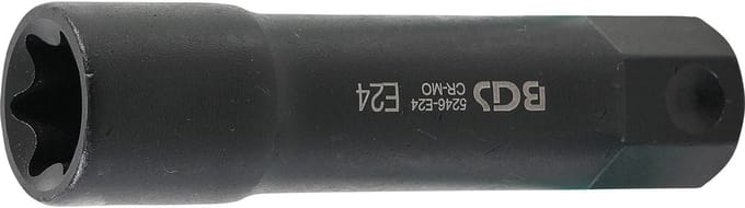 BGS dopsleutelinzet E-profiel extra lang aandrijving buitenzeskant 22 mm SW E24 - 5246-E22