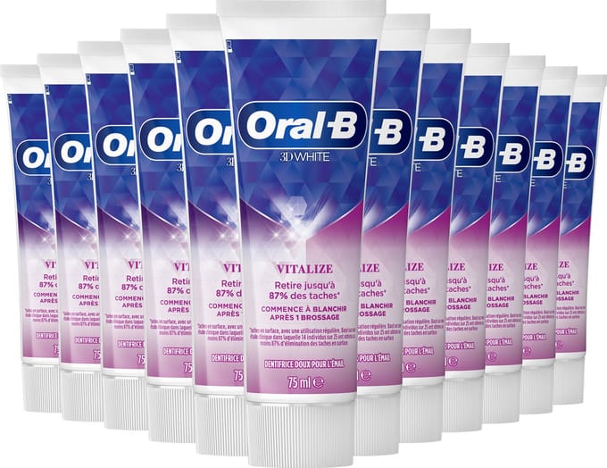 Oral-B Tandpasta  - 3D White Vitalize - 12x 75 ml