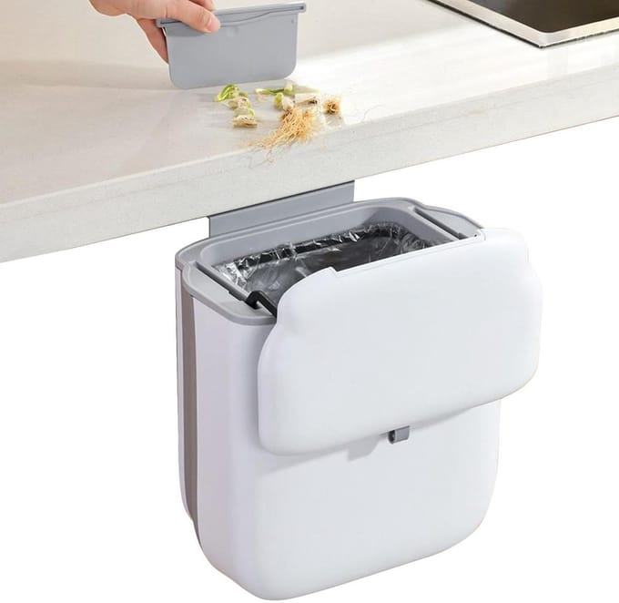 Composte Bin Keuken - Afvalemmer Deksel - Afval Scheiden - Opvouwbaar Ontwerp - 2.64 Liter - Meerkleurig