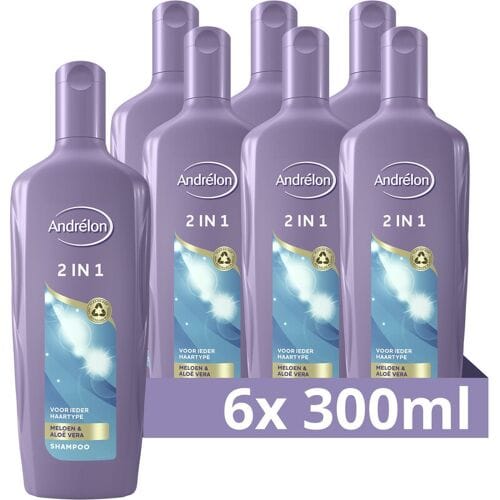 Andrélon 2 in 1 Shampoo voor Alle Haartypes 6 x 300 ml (6-pack)