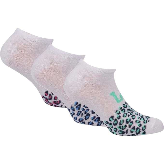 Lee Dames Luipaardprint Kousen (Verpakking van 3) (Wit)