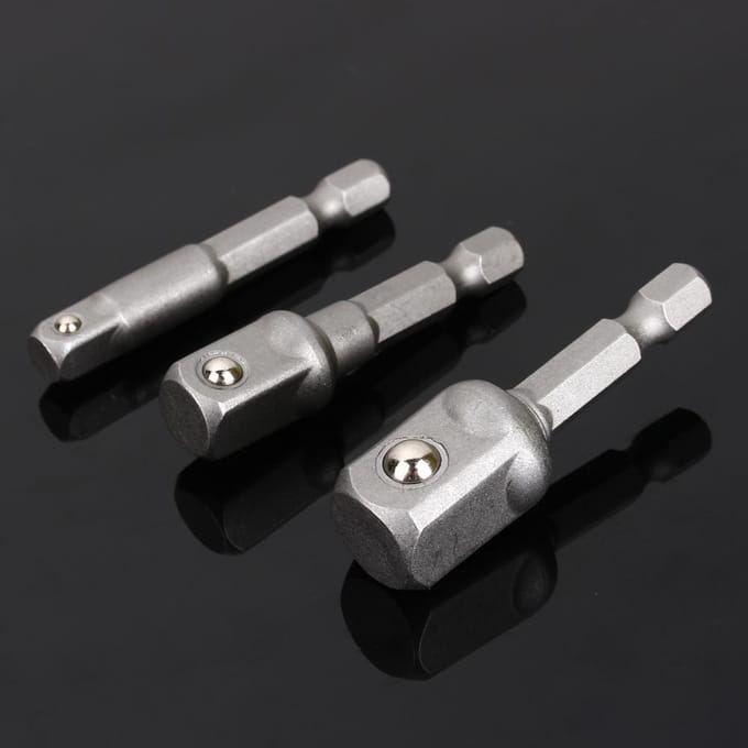 3 stuks booradapter zeskantaandrijving naar 14  38  12  slagschroevendraaier