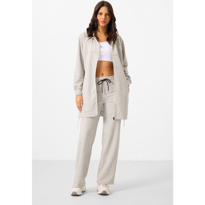Dames Katoenmix Sweatshirt en Brede Pantalon Set