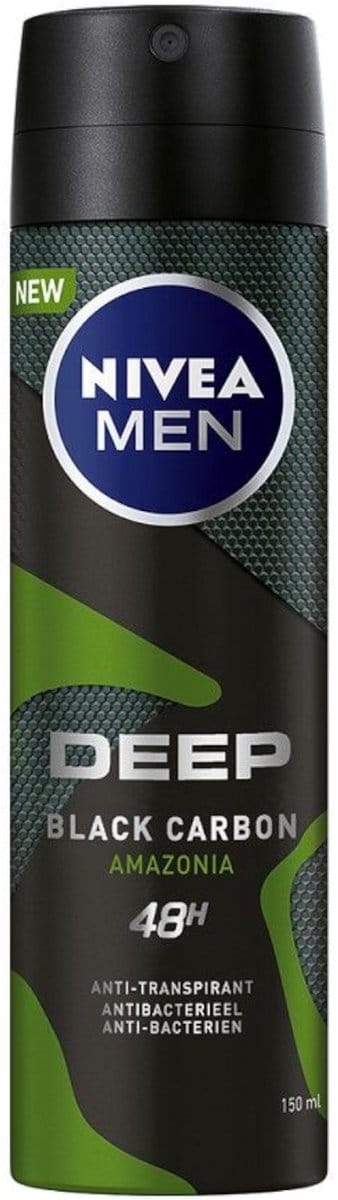 Nivea Men - Deodorant - Spray - Deep Black Carbon Amazonia - 150ml