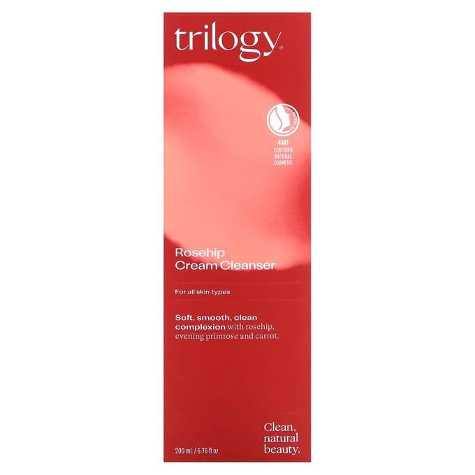 Trilogy, Nettoyant Crème Rose Musquée, pour tous types de peau, 6,76 fl oz (200 ml) red