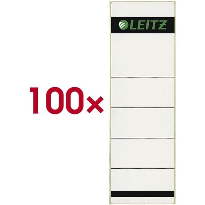 Leitz Ordneretiketten 16421085 61.5 x 192 mm Papier Grijs Permanent 100 stuk(s)
