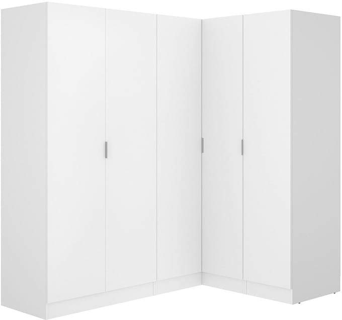 Vente-unique Hoekkast met 5 deuren - L173 cm - Wit - LISTOWEL