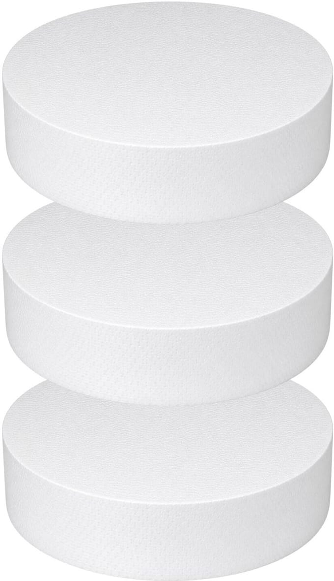 Piepschuim vormen - cirkel - 3x - D25 x 4 cm - styropor hobby / DIY vorm - basis knutselfiguren