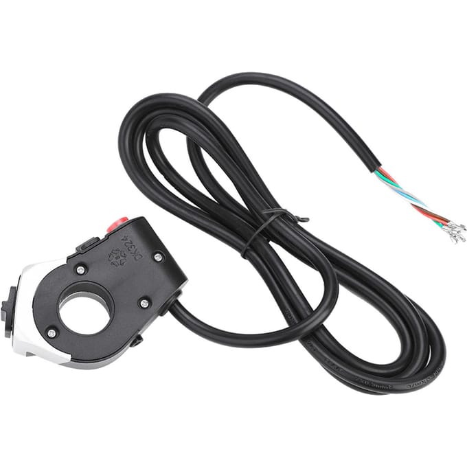 3-in-1 Combinatie Fiets Voorlamp Hoorn Richtingaanwijzer Schakelaar voor Elektrische Fiets black