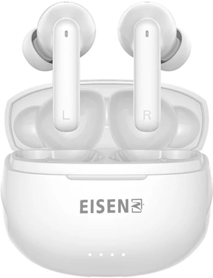 EISENZ Draadloze Oordopjes Bluetooth 5.3 met ENC Microfoon – True Wireless Earbuds met Diepe Bass, Touch Control, IPX4 Waterdicht – Wit | EISENZ Wireless Earbuds Bluetooth 5.3