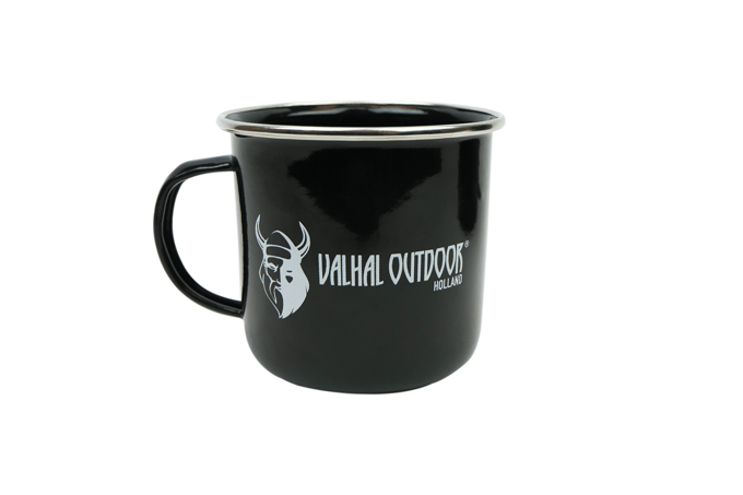 Valhal outdoor mok 0.4l. staal zwart