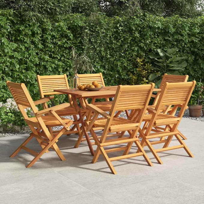 vidaXL - Klapstoelen - 6 - stuks - 55x62x90 - cm - Massief - teakhout