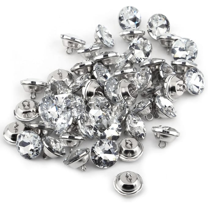 Boutons en Strass Ronds en Cristal à Coudre pour Décoration d'Artisanat (25mm) 20mm gray