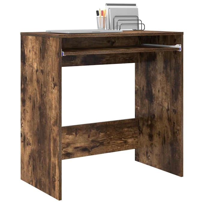 vidaXL - Bureau - Rook - Eiken - Bewerkt - hout - 77.5 - x - 43 - x - 79 - cm