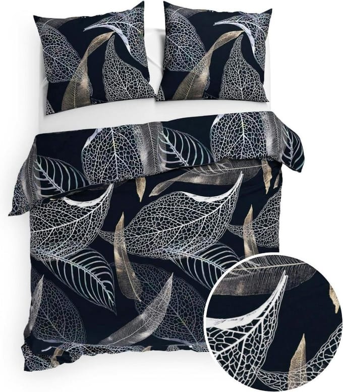 Heckett & Lane Flanel Dekbedovertrek Liba (Oil Black) - 200x200/220 cm