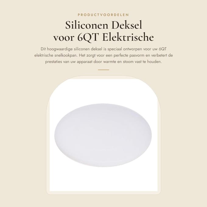 Dailygoods - Siliconen Deksel voor 6QT Elektrische Snelkookpan