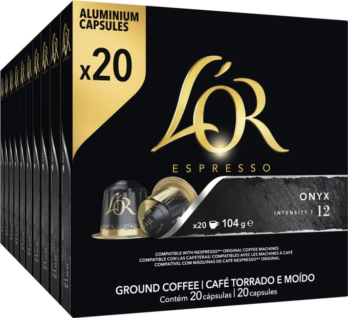 L'OR Espresso Onyx Koffiecups Voordeelpak - 10 x 20 capsules