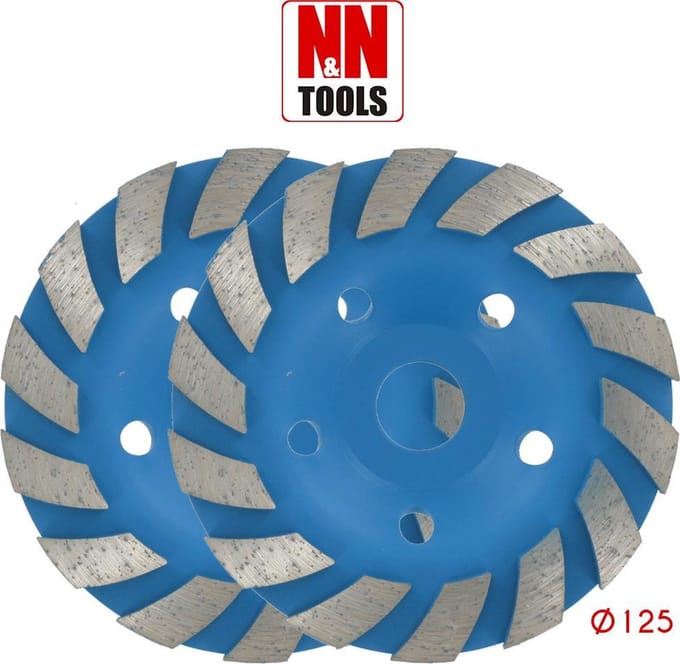 N&N Tools Diamantdoorslijpschijf Bias Cup Professional Multi Pack - 2 x 125 mm | Wet & Dry