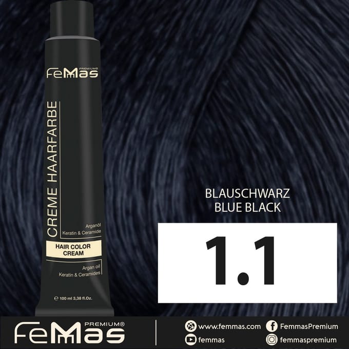 Femmas (1.1) - Haarverf - Blauw Zwart - 100ml