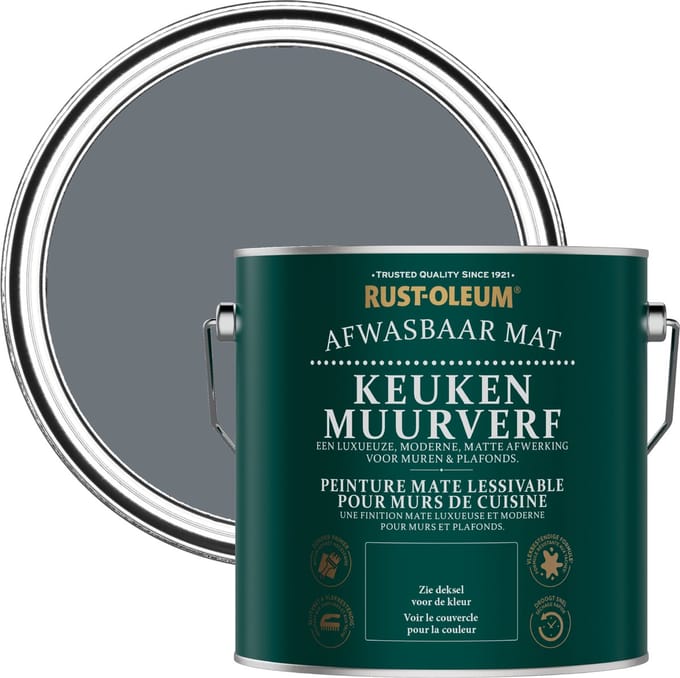 Rust-Oleum Donkergrijs Keuken muurverf - Marinegrijs 2,5L