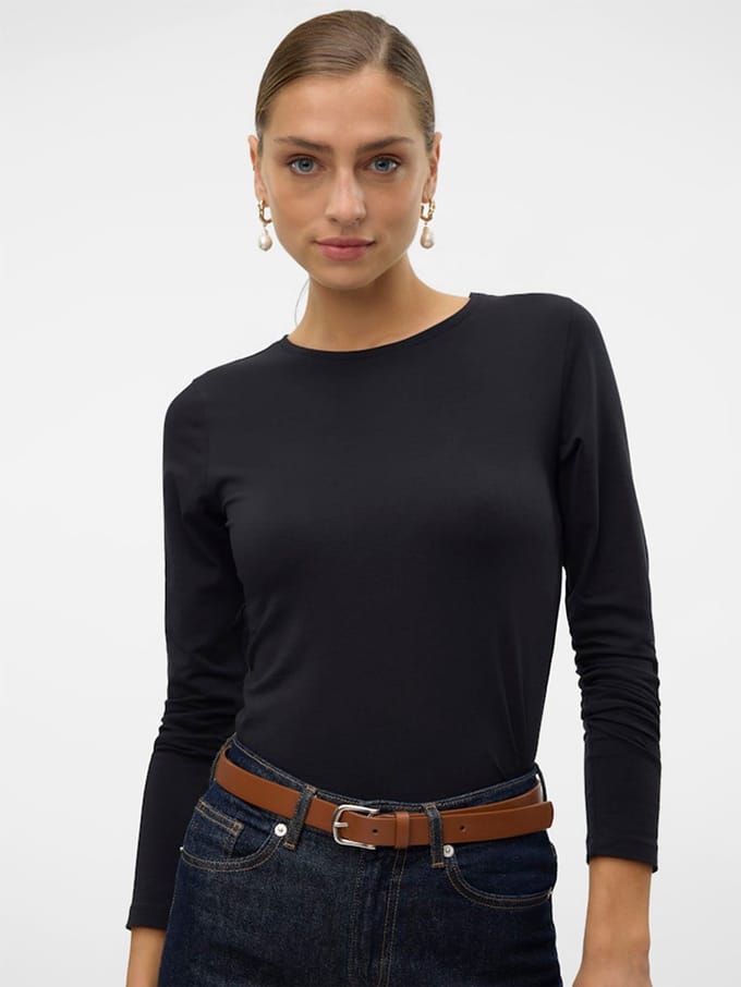 VERO MODA - VMLULU LS O-NECK TOP JRS NOOS - Dames - Blouses