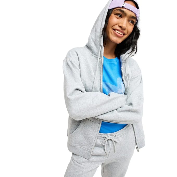 Roxy Surf Stoked Zipped Brushed Zip Hoodie grijs