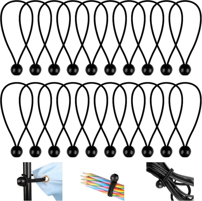 Elastische Spanbanden - Zwart - 150 mm - Flexibel en Duurzaam - Voor Tenten en Camping