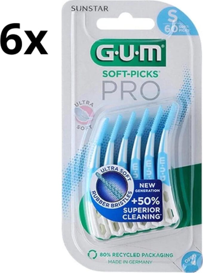 GUM Soft Picks PRO Small – 6 x 60 Stuks - Voordeelverpakking