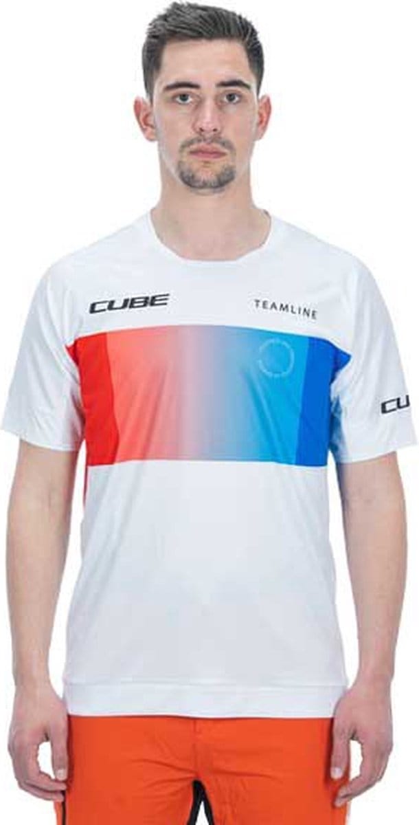 Cube Teamline Korte Mouw Enduro Trui Wit M Man