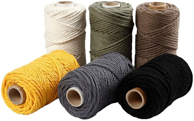 Creativ Company macramé koord multicolor 6x198m gerecycled katoen.