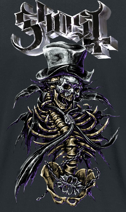 Ghost T-shirt - Rattlebonez V - S tot 5XL - voor Mannen - zwart