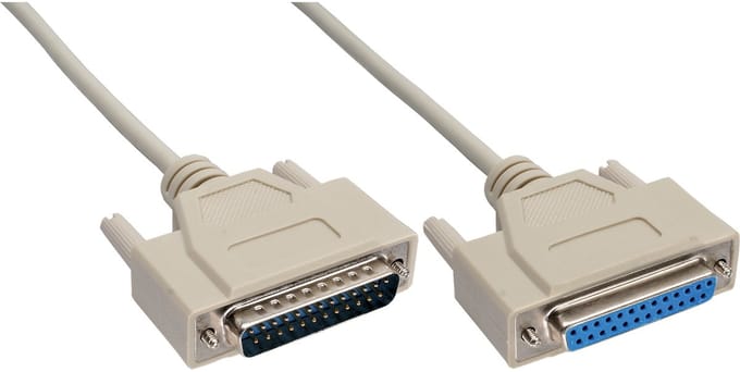 Premium seriële RS232 verlengkabel 25-pins SUB-D (m) - 25-pins SUB-D (v) / gegoten connectoren - 3 meter